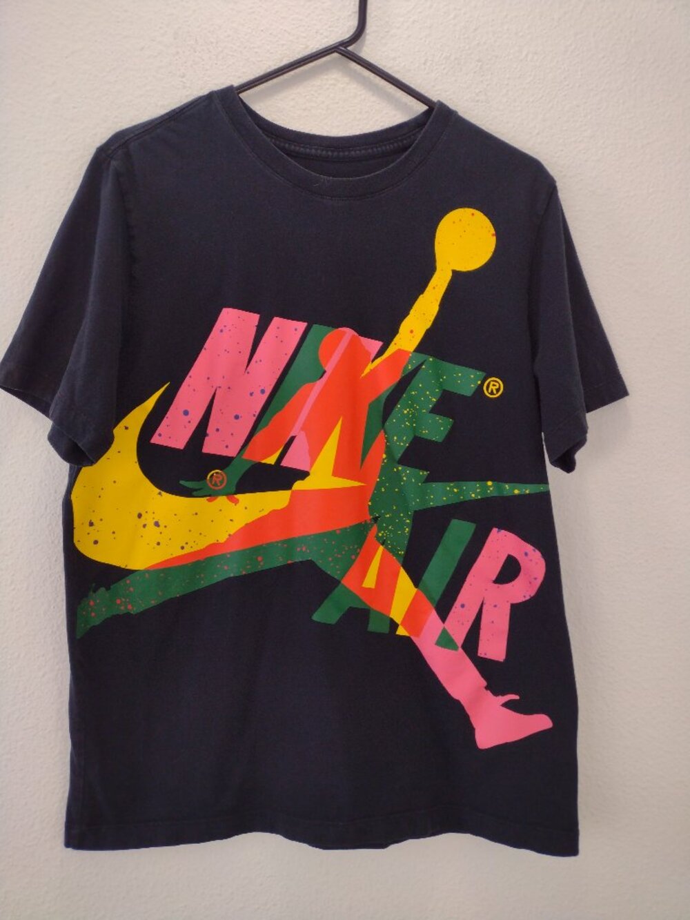 Nike Air Jordan Men's T-Shirt Jumpman Classics Spell Out Swoosh Large Black